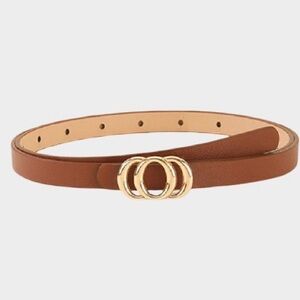 Camel Ring Vegan Leather Belt (U414)